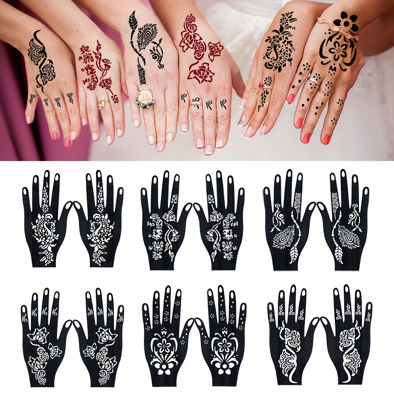 Tattoo Stencil Kit,2 Sheets Flower Pattern Tattoo Stencils for Women and  Girls,Reusable Henna Stencils For Hand,Diy Tattooing Template,Tattoo  Stickers for Face Paint Body Art Black Friday