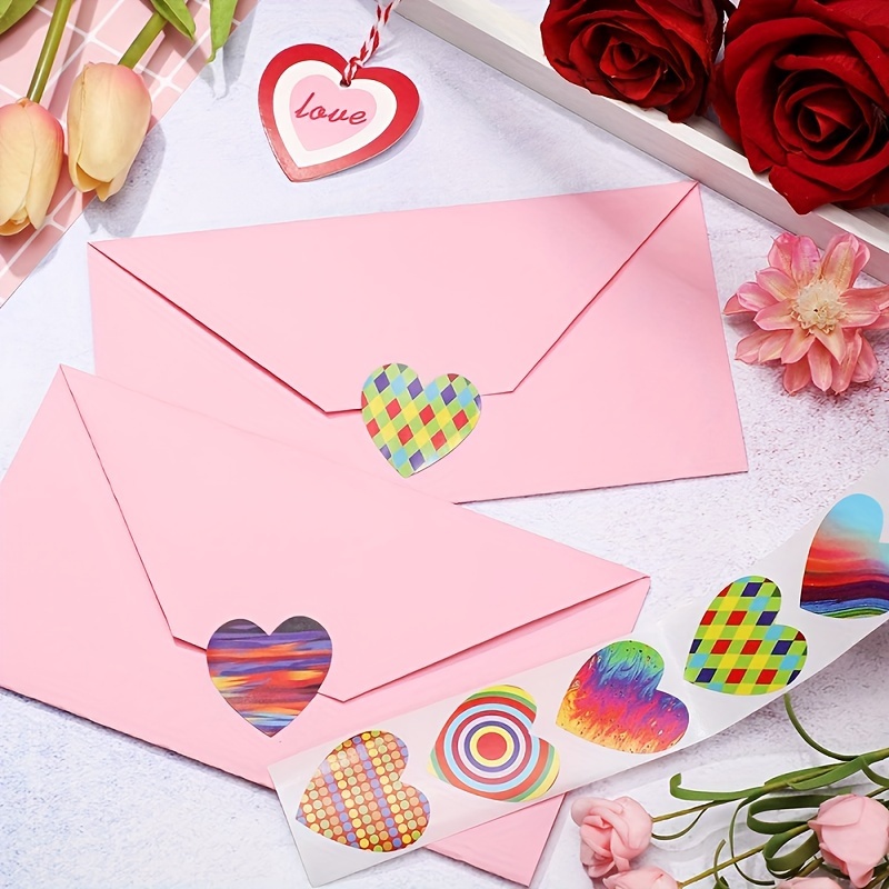 Glitter Pink Heart Stickers 1inch Valentine's Day Love Decorative Labels  Roll Gift Set 1000PCS Sparkly Adhesive Decorations Accessories for  Envelopes