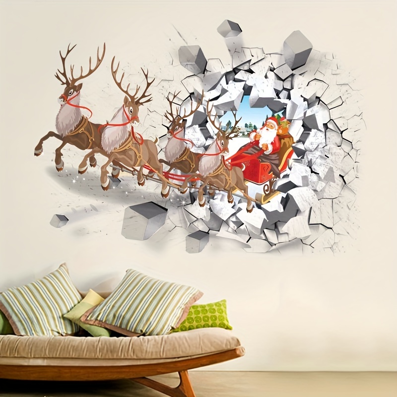 Joyeux Noël Stickers Muraux Taille Pin Branche Amovible - Temu Belgium