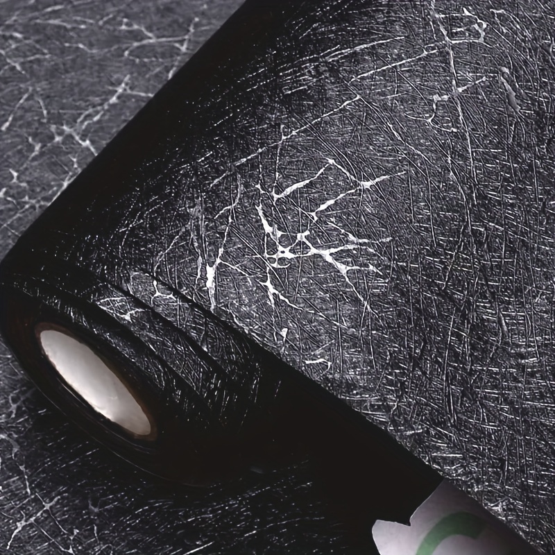 Black Glitter Self Adhesive Wallpaper Vinyl Furniture Wrap Sticker Kitchen  Decor