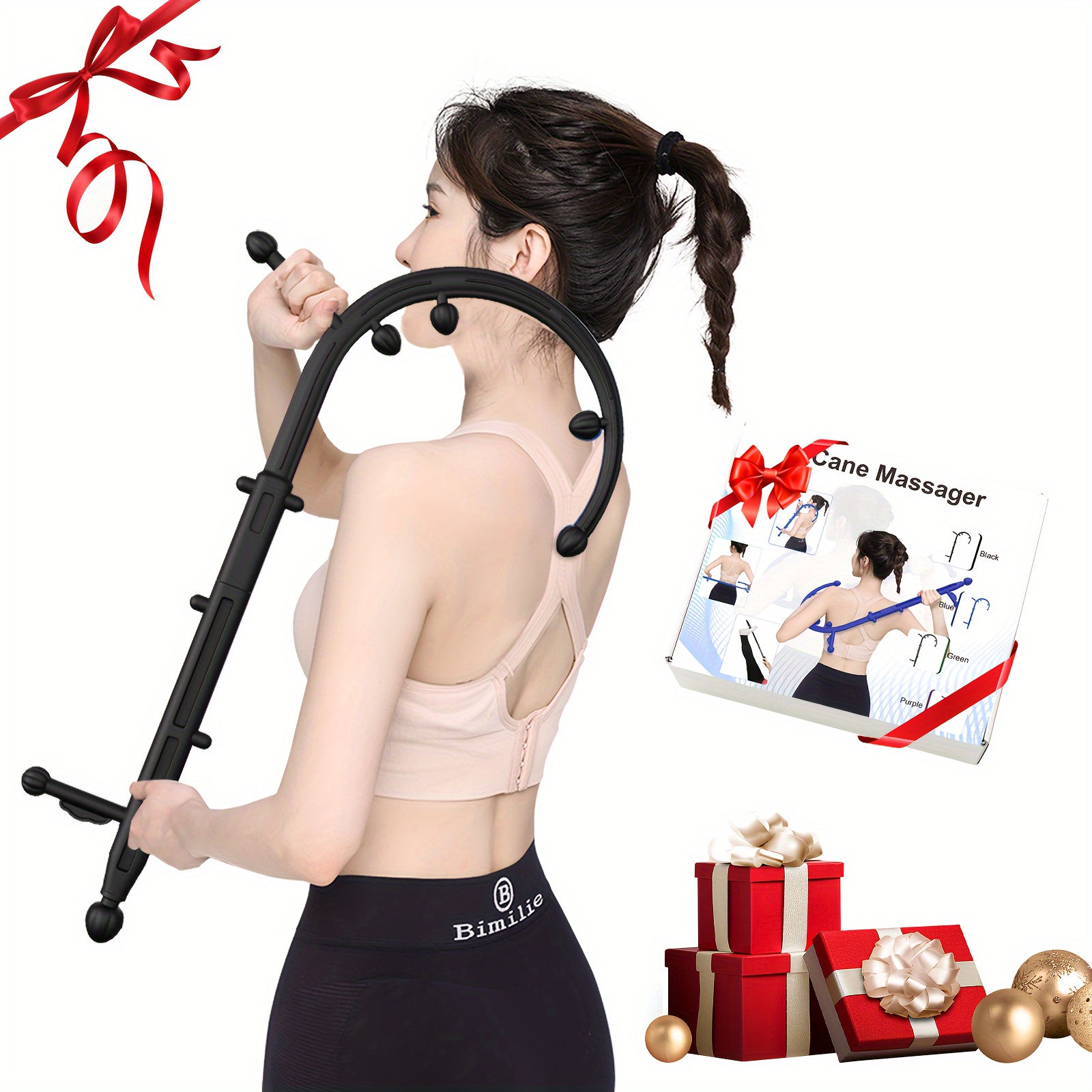 LiBa Back & Neck Massager. Trigger Point Fibromyalgia Pain Relief & Self  Massage Hook Cane Therapy 