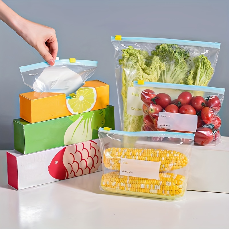 Lot de 100 sacs de conservation des aliments frais, couvercles élastiques  réutilisables en plastique avec bords élastiques