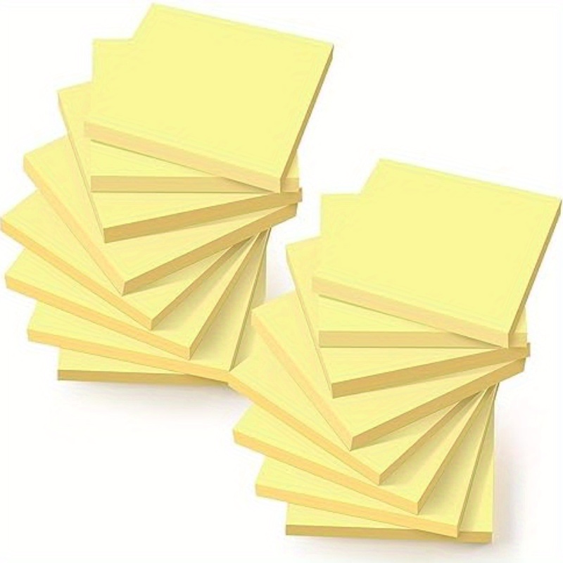 400 SHEETS 4-PACK 3X5 Sticky Notes Self-Stick Pad Yellow Lot Paper Book