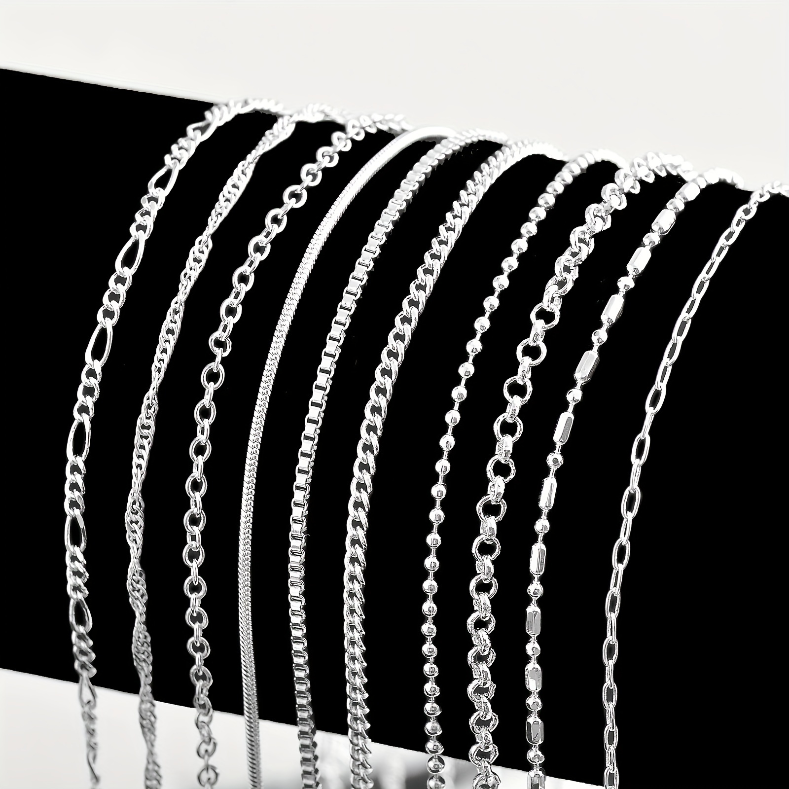 3 x 1mm Bulk Sterling Silver Diamond Cut Drawn Cable Chain - Santa