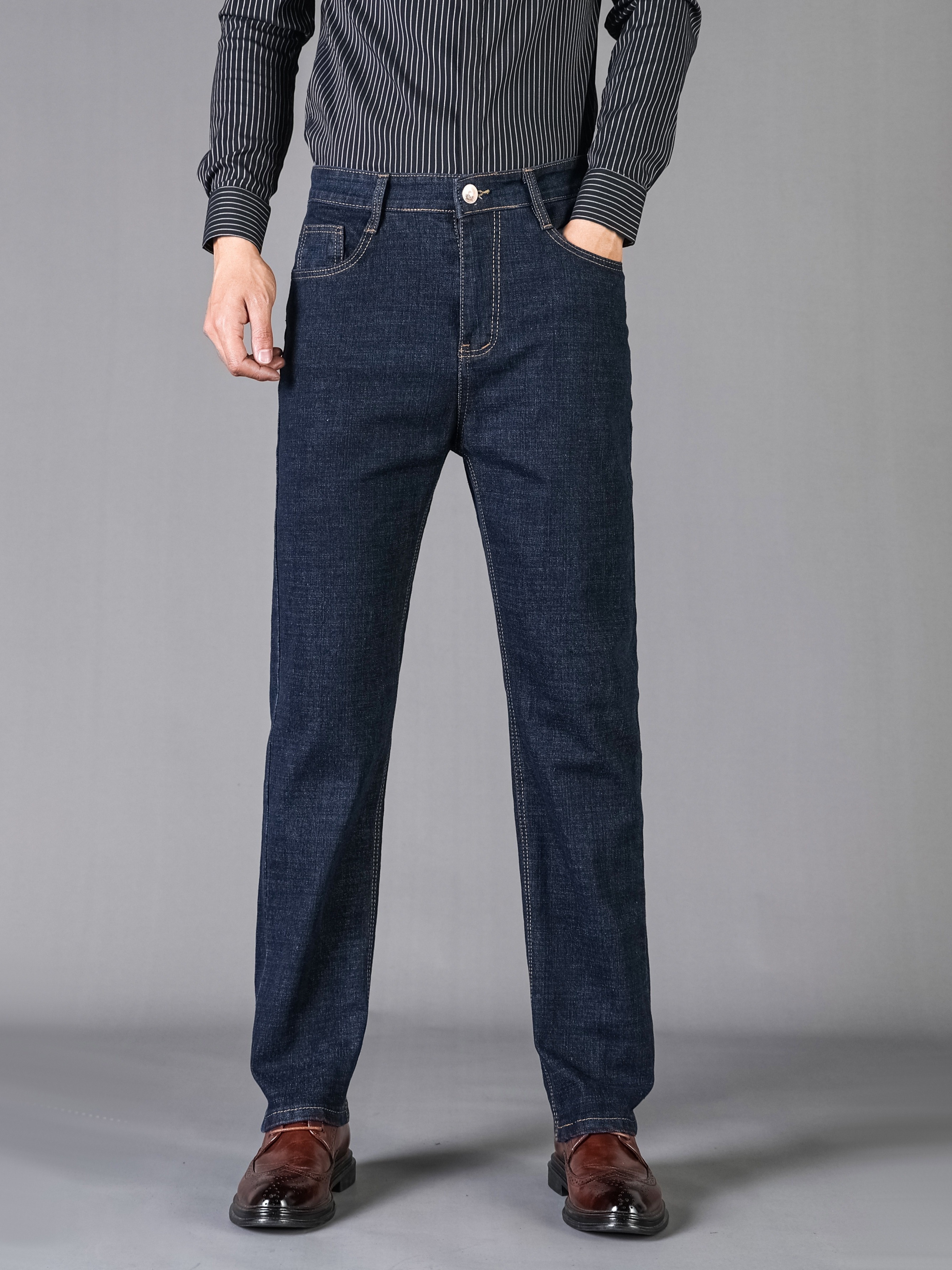 Classic Design Semi formal Jeans Men's Casual Stretch Denim - Temu
