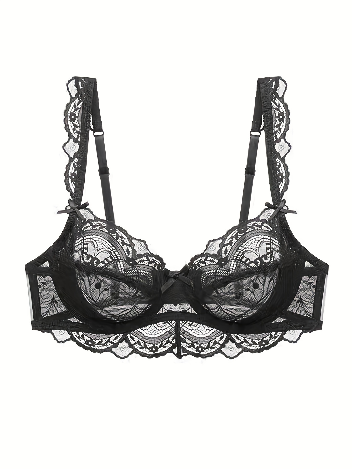Women's Elegant Bras Plus Size Seamless Ruched Contrast Lace