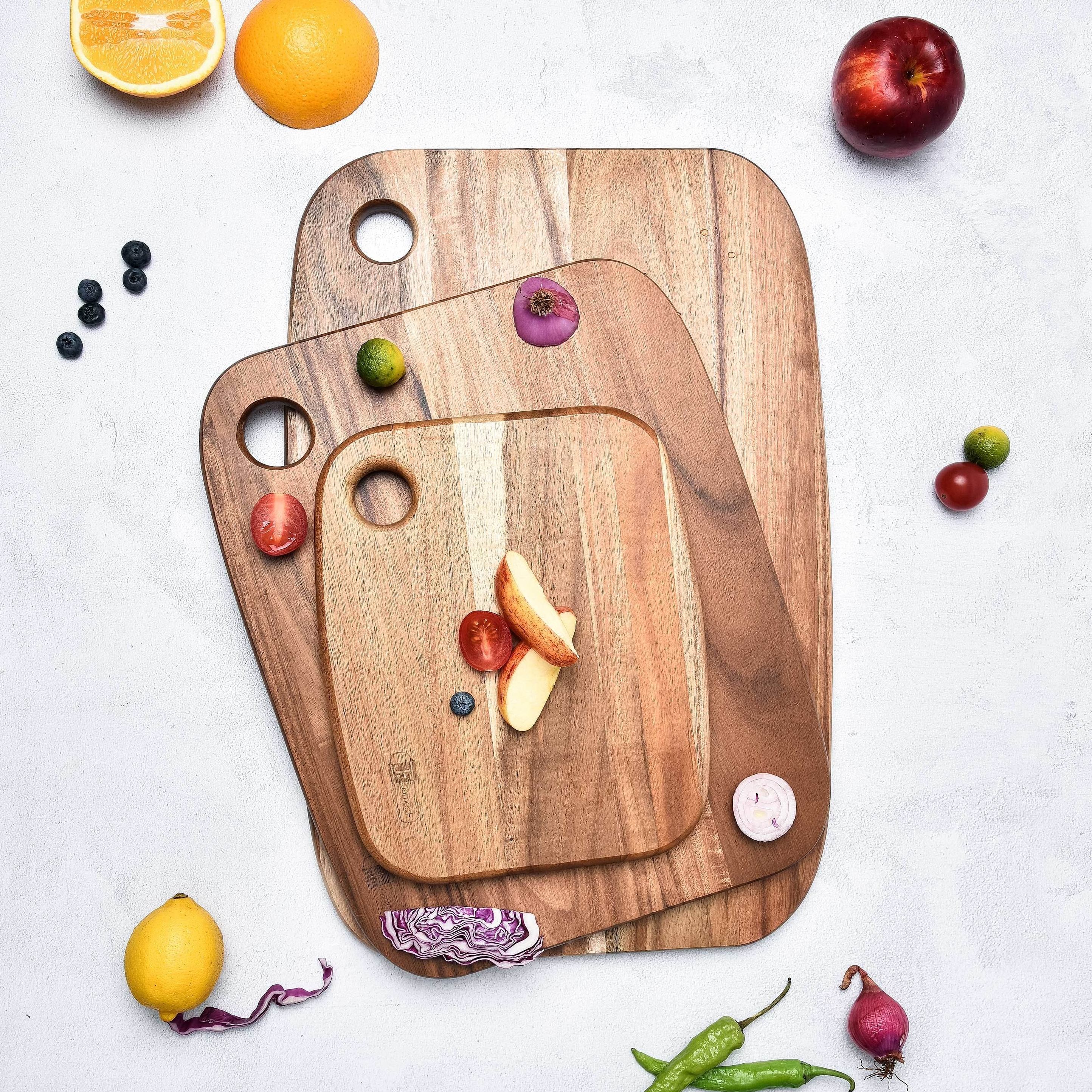 Home Mini Cutting Board with Magnetic Knife Small Fruit Cheese Cutting Board Solid Bamboo Wood Board for Baby Infant dormitory,camping Cutting Board