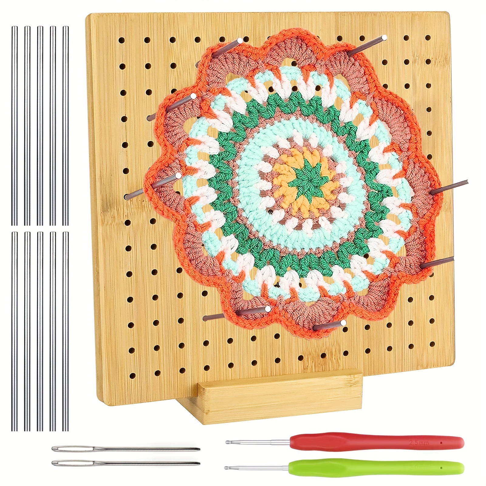 7.7in Crochet Blocking Board Bamboo Wooden Blocking Board Square Blocking  Board for Beginner Knitting Lover Crocheting Projects - AliExpress