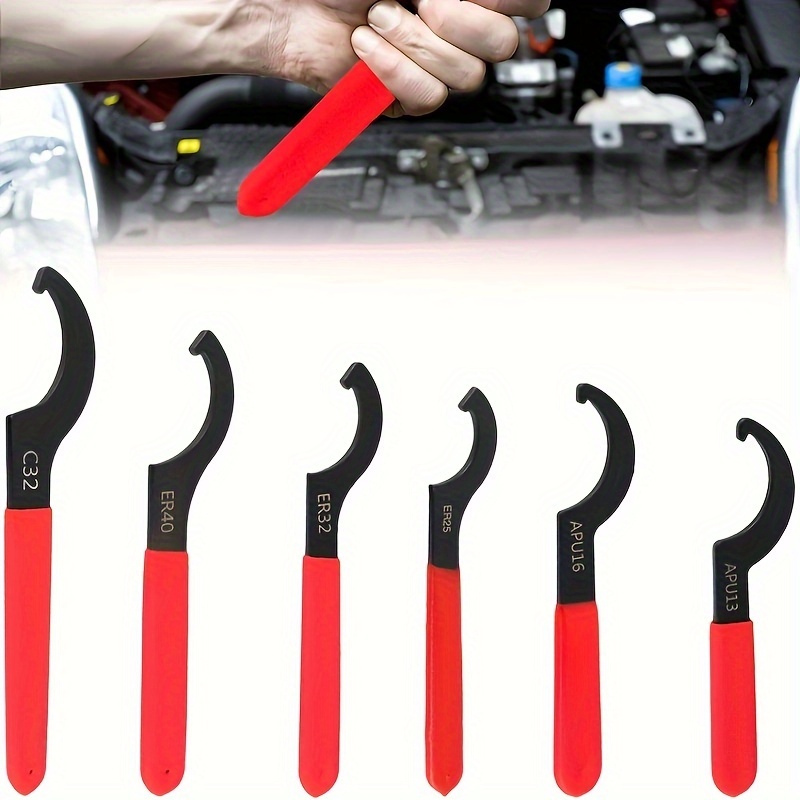 1pcs C Hook Spanner Half Moon Wrench Motorcycle Bike Absorber Shock Spanner  Universal Hand Tool 22