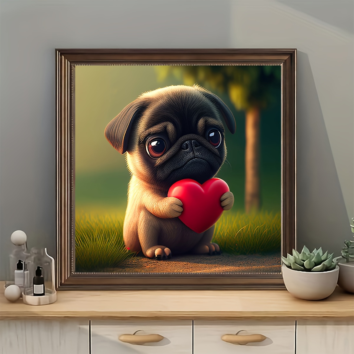 Dog Diamond Painting 5d Puppy Pug Portraits Diy Rhinestones - Temu