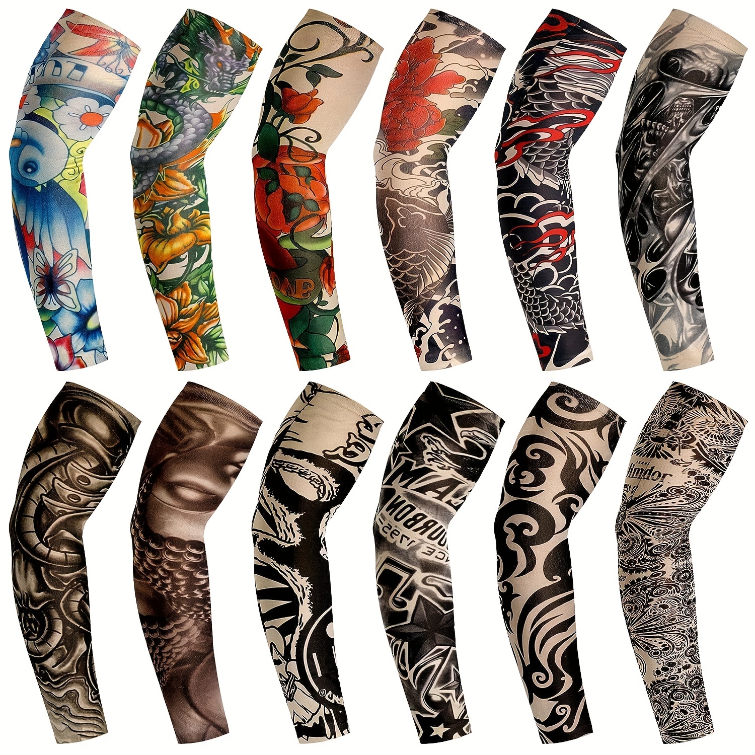 Raven Feather Tattoo Sleeve - Temu