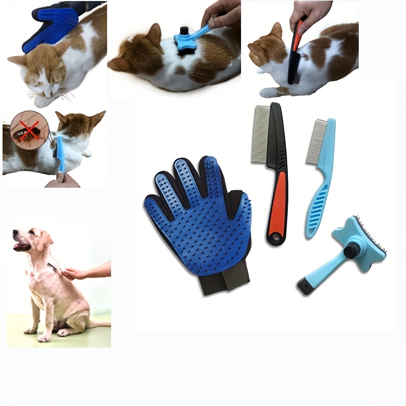 Guante para peinar mascotas – Cepillo suave de Guante para quitar pelos –  Eficiente Removedor de pelos de mascota – Herramienta de masaje con diseño