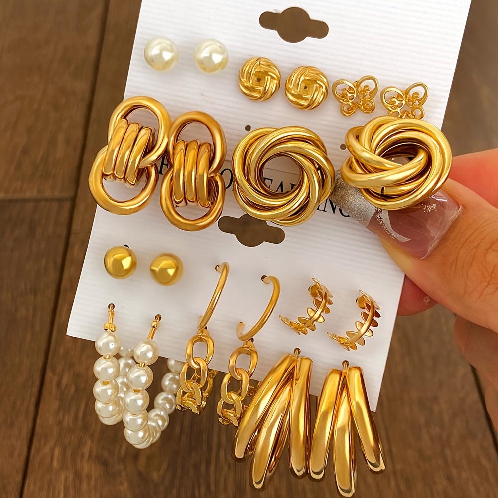 Gold simple deals earrings design