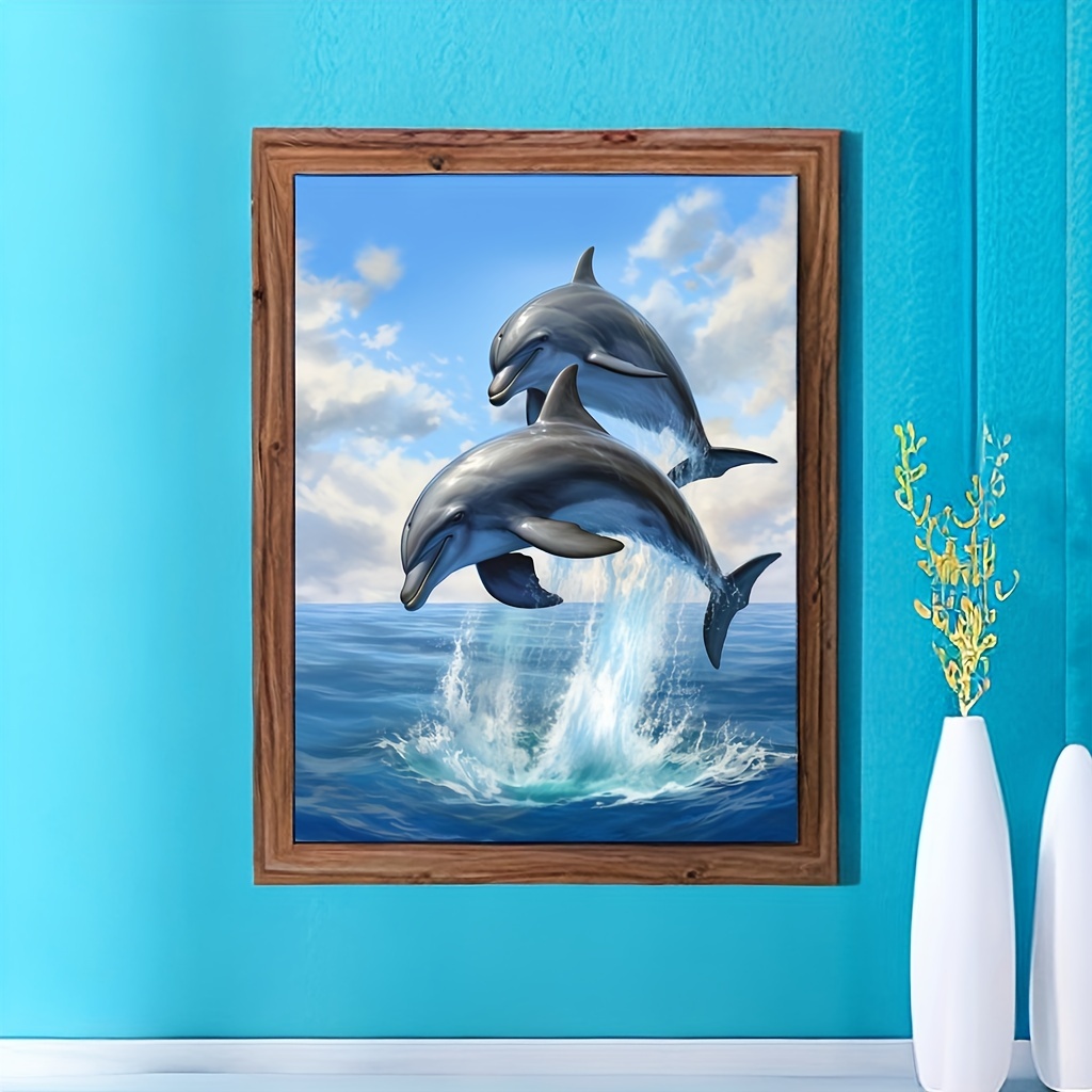 Painting By Numbers Kit For Adults Cartoon Dolphin And - Temu