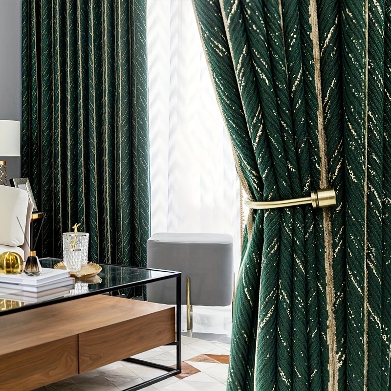 Cortinas verde esmeralda de 63 para sala de estar, cortinas opacas de  terciopelo con bolsillo para barra, para ventana, tratamiento de semi