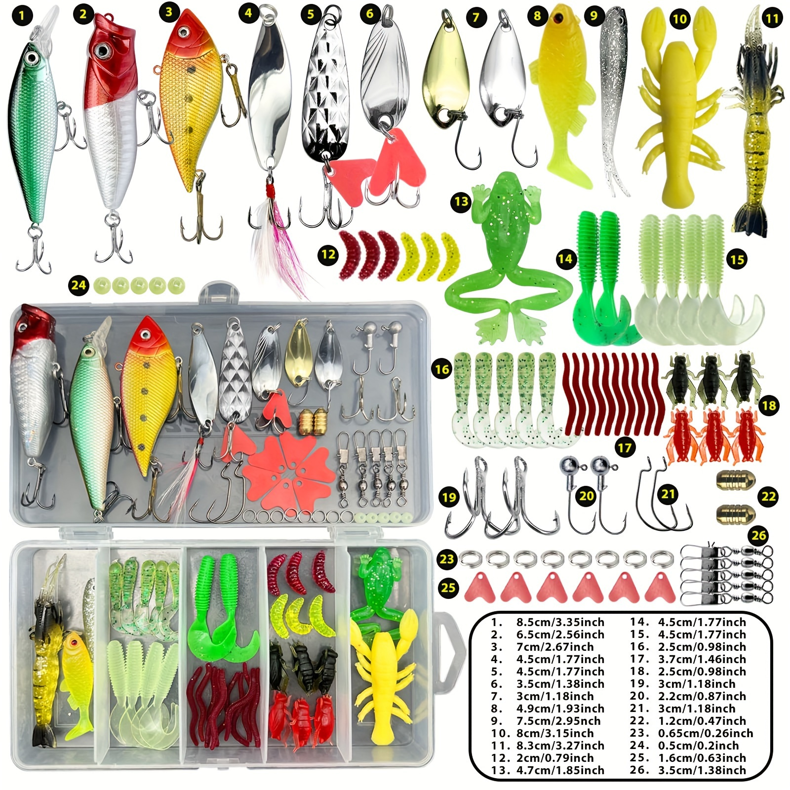 Spoon Metal Fishing Lure Set With Box, Hard Fishing Spinner Baits