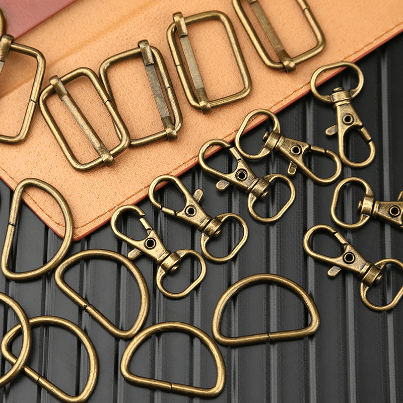 Tebru Bag Making Supplies,10Pcs 32mm Metal Tail Clip with Key Ring  Hand-made DIY Bag Purse Making Supplies,Bag Strap Clip 