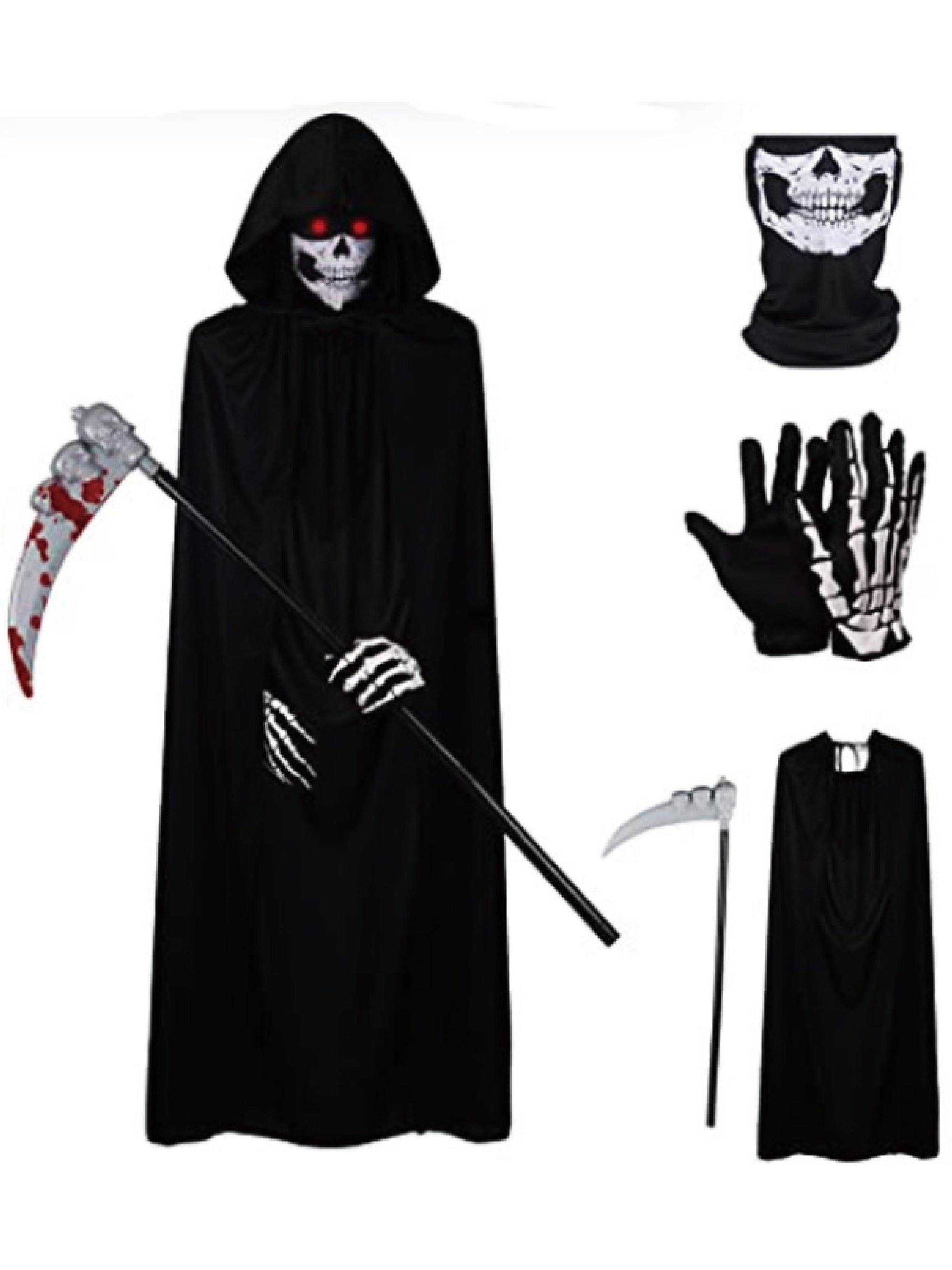 Guantes de disfraz negros (longitud de muñeca) - Accesorios de disfraz de  Halloween (STC12036)