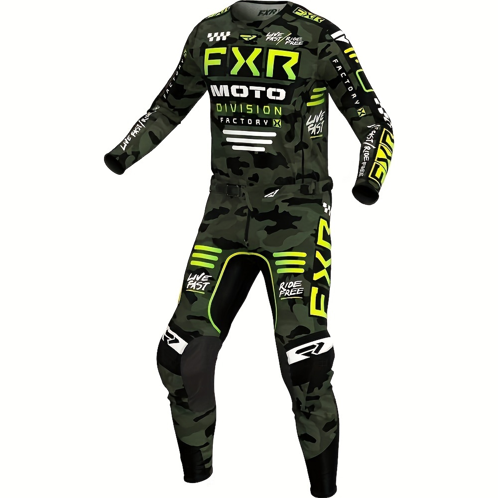 Conjunto de chaqueta y pantalones de Moto para hombre, traje de protección  a prueba de viento, impermeable, armadura corporal para 4 estaciones -  AliExpress