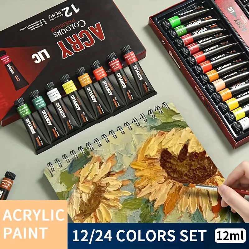  ARTEZA Oil Paint Set, 24 Colors in 12ml/0.4 US fl oz Tubes,  Richly Pigmented Oil Painting Supplies for Canvas, Art Supplies for  Beginners & Professional Artists, Oil Painting Kit