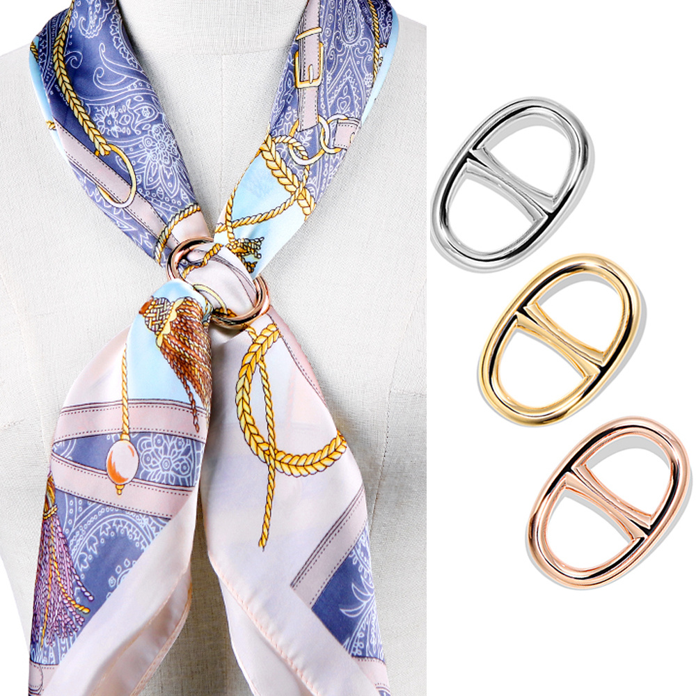 1pc Fashionable Large Size Buckle Scarf Ring For Scarf, Shawl, Belt Or Coat