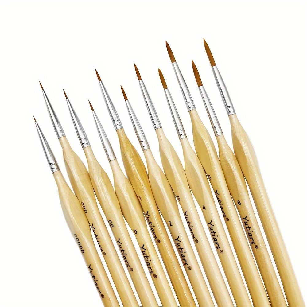 Golden Maple Detail Paint Brush Set, 12pcs Fine Miniature Paint Brushes Kit  with Fan Brush Perfect for Acrylic, Oil, Watercolor, Art, Scale, Model