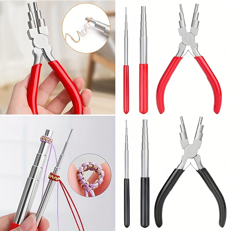 1 set DIY looping plier Cutter copper wire Making jewelry Tools Wire  bending string Round nose pliers with 2pcs copper wire