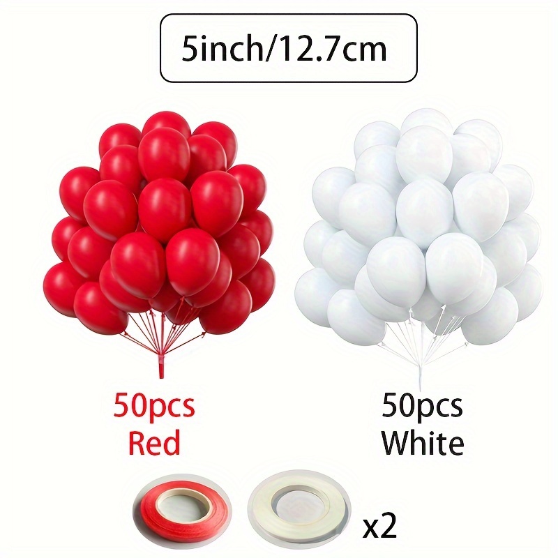 100 globos rojos gruesos de 12 pulgadas, globos de látex de alta calidad de  helio, kit de arco de globos de cumpleaños, decoraciones de fiesta para