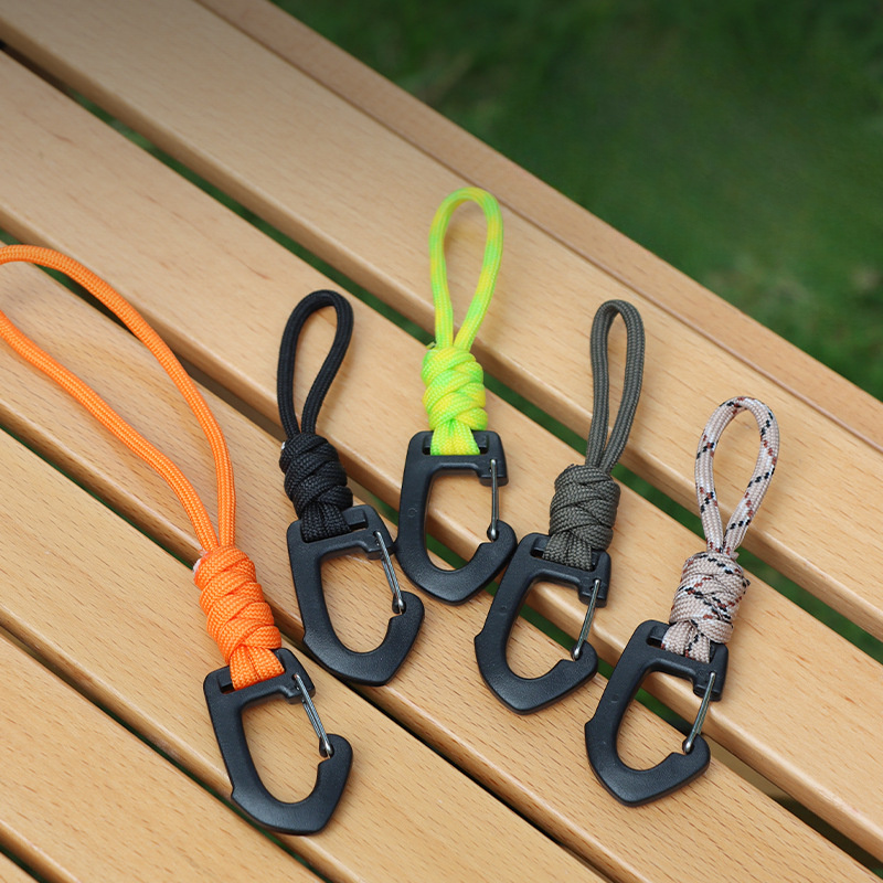 Lanyard Braided Rope Keychain Key Ring Key Holder Carabiner Clips Camping  Hook, Free Shipping On Items Shipped From Temu