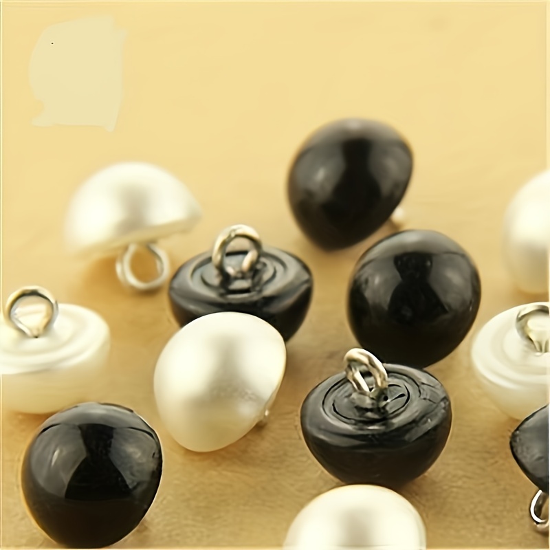 Ball Round Pearl Buttons,15mm Resin Pearl Decorative Buttons for DIY Sewing Clothing Dress Sweater Crafts Pack 20 White A603