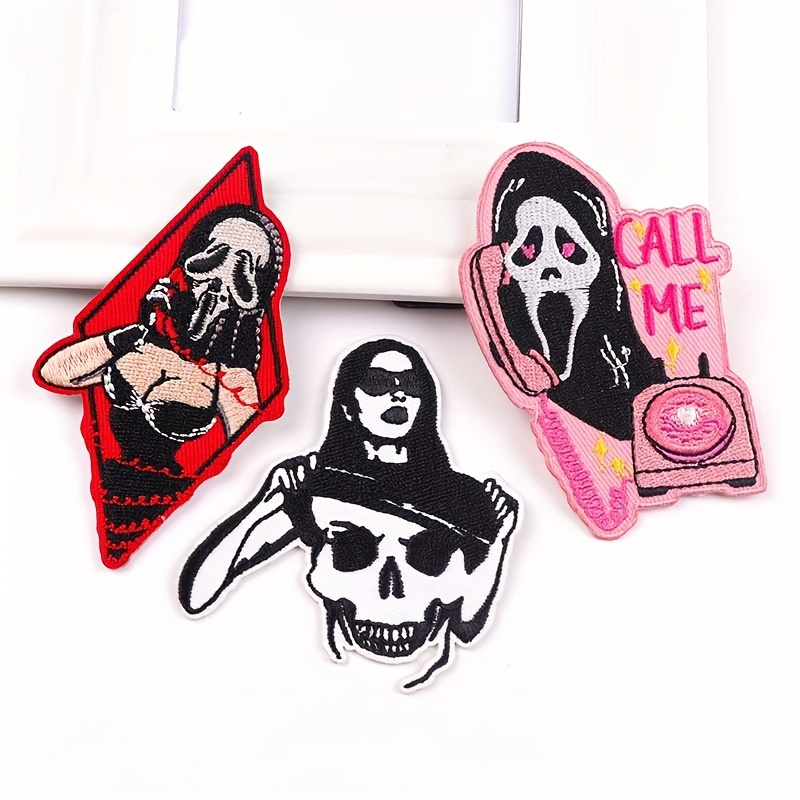 Punk Ghost Patch Finger Skull Embroidery Patches For Clothing  Thermoadhesive Patches On Clothes Animal Cat Patch