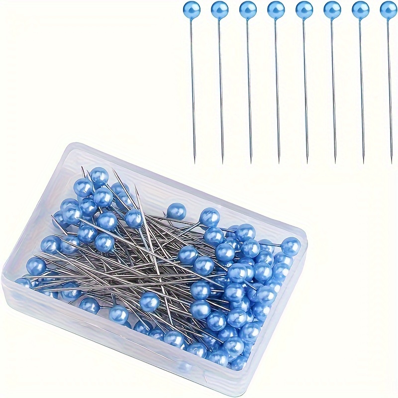 100pcs Sewing Pins Straight Pin for Fabric, Pearlized Ball Head Quilting Pins Long 1.7inch, Corsage Stick Pins for Dressmaker, Jewelry DIY Decoration