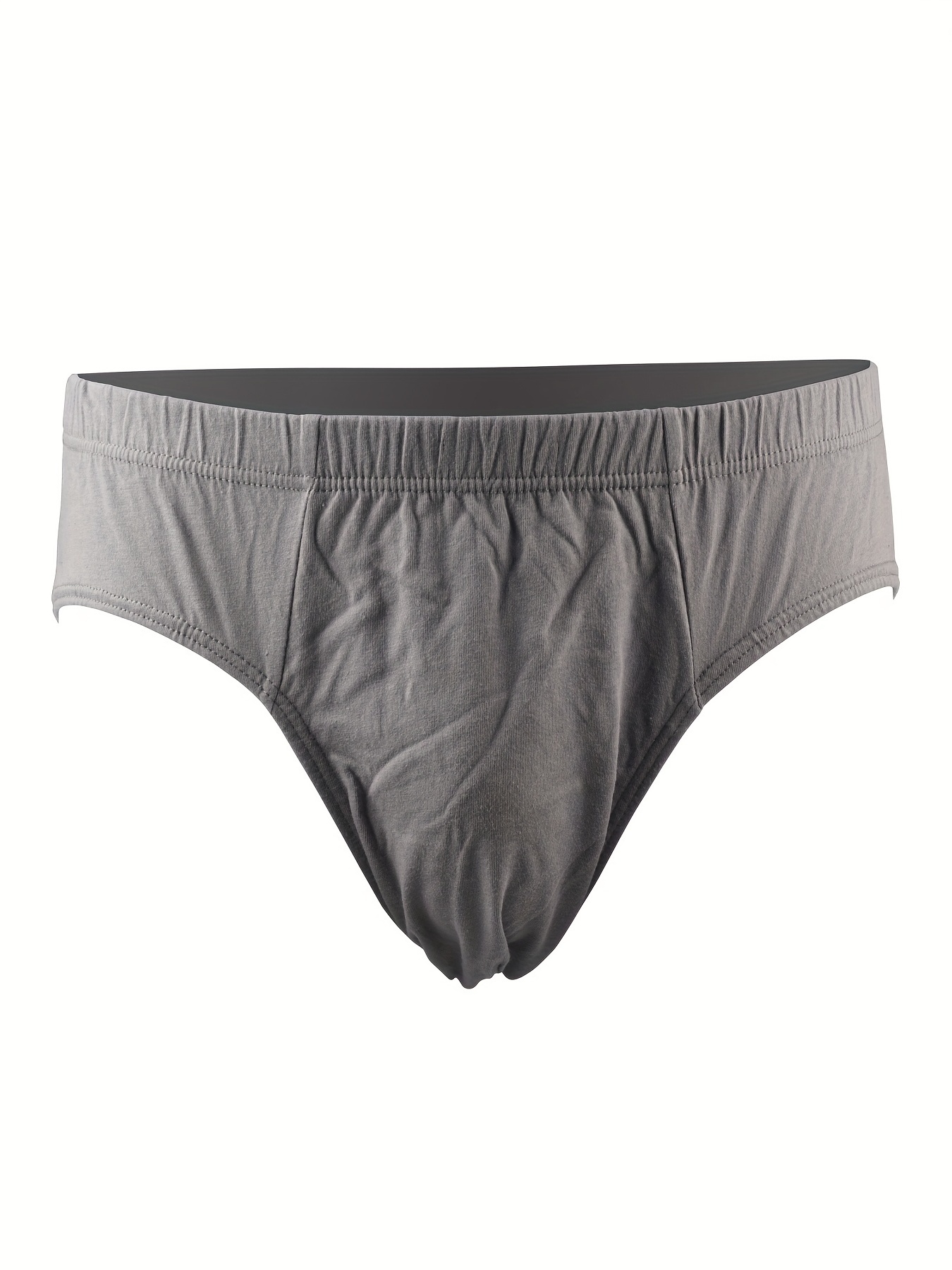 5pcs Men's Breathable Cotton Underpants, Flexible Solid Soft Boxer Briefs