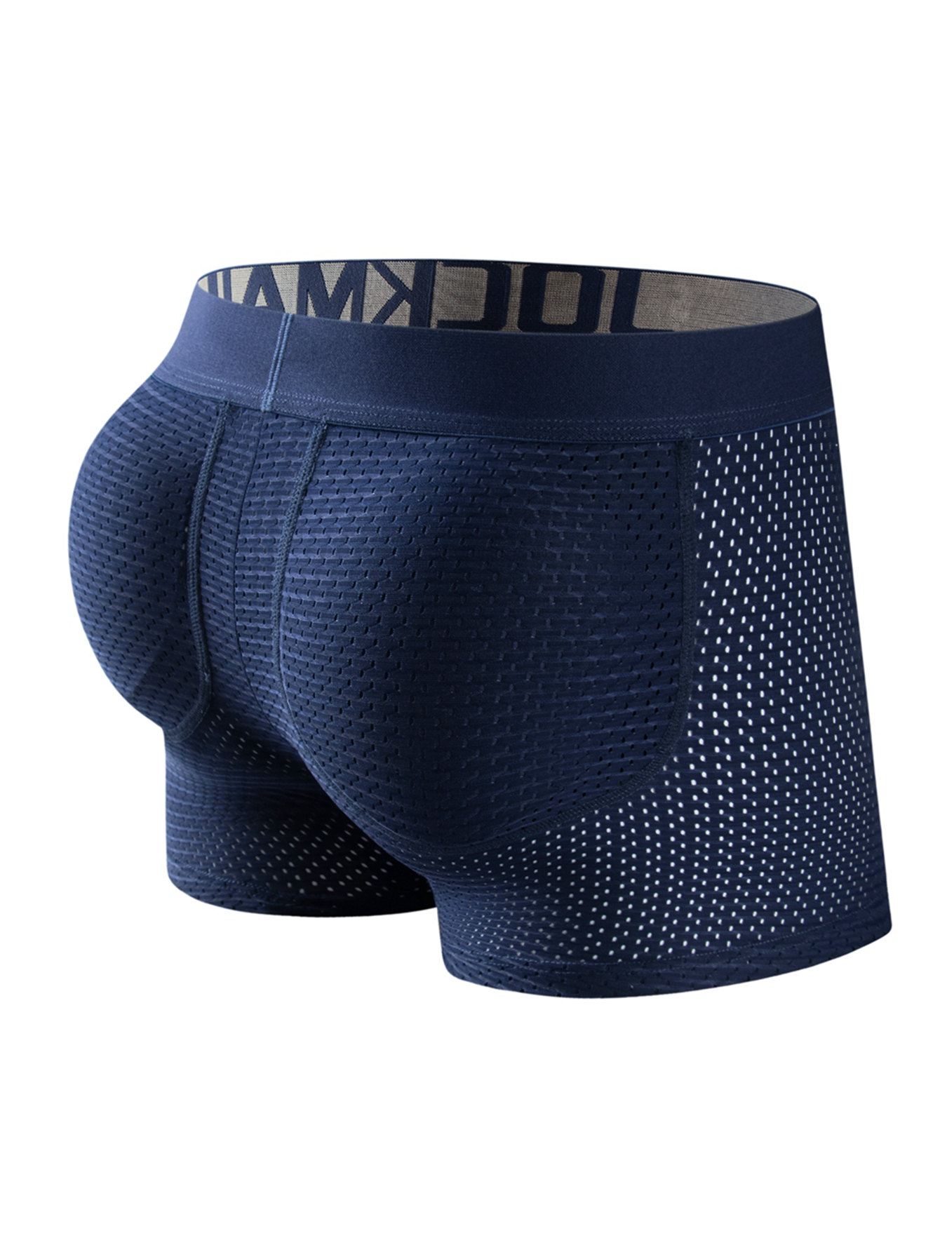 2pcs Men Boxers Briefs Mesh Trunks Underwear Padded Removable Hip up Butt  Pads