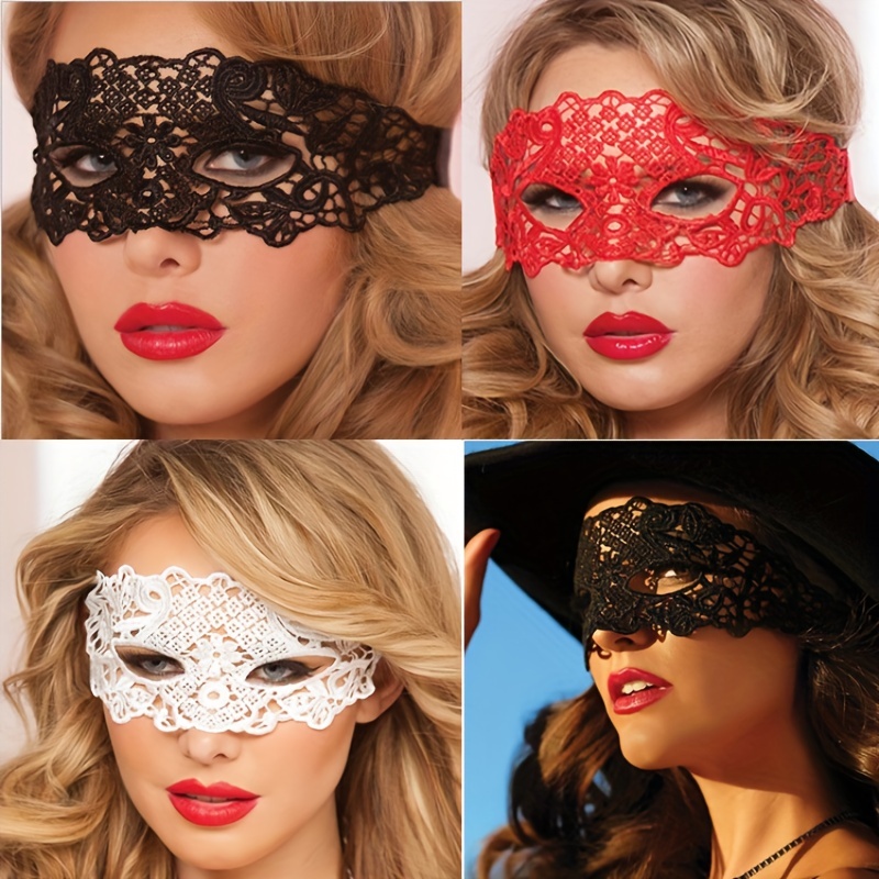 NEW Lady Sexy Lace Eye Mask Blindfolds Black White Cutout Patch