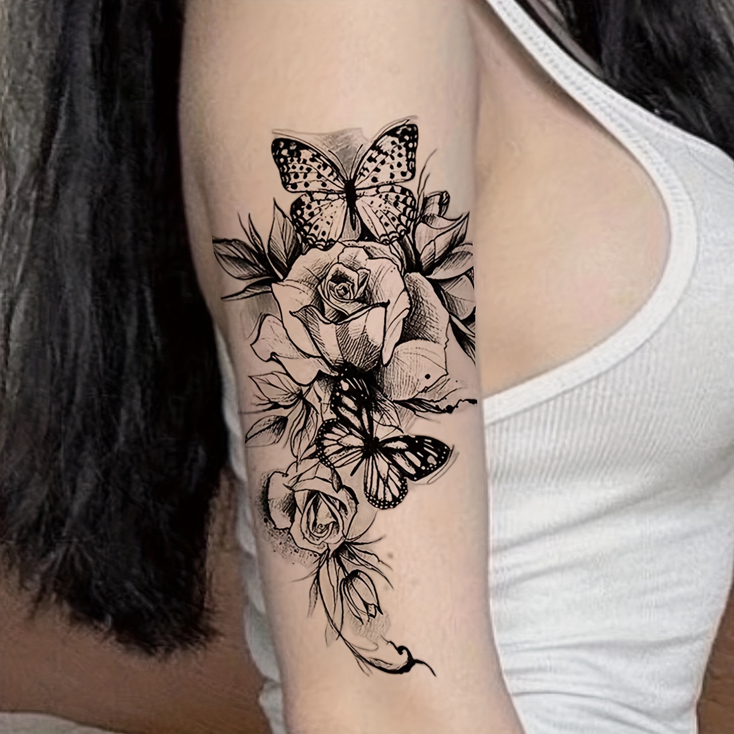 Always and Forever Purple Flower Tattoo Fake Flower Tattoo Tattoo With Name  and Flower Personalized Temporary Waterproof Flower Tattoo 