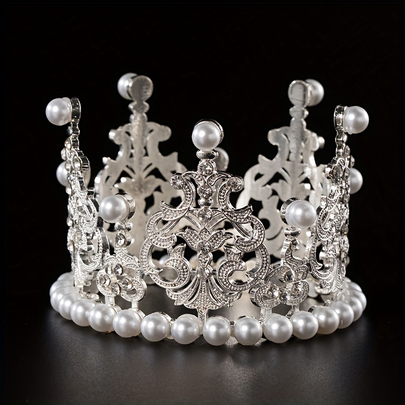 1pc Mini couronne gâteau Topper cristal perle diadème enfants ornements de  cheveux - Temu Belgium