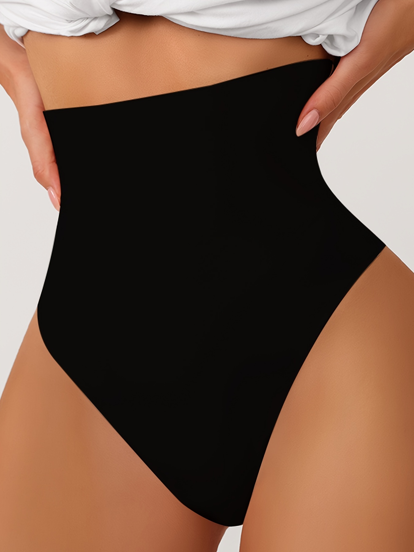 Black Slip Shaping Bodysuit, Slimming Backless Thong Body Shaper, Women's  Underwear & Shapewear