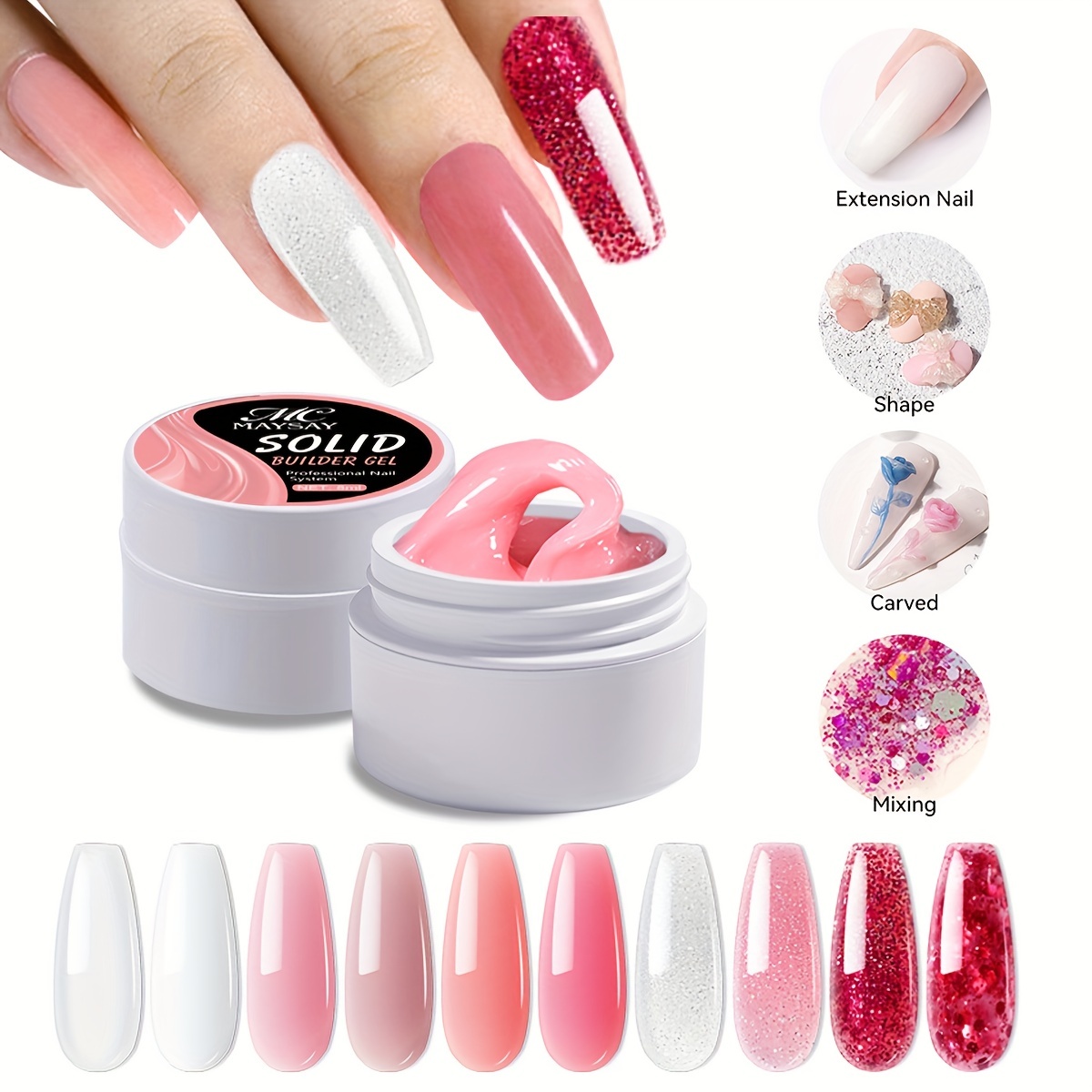 RIKONKA Nude Acrylic Nail Powder For Professional Manicure Tips Extension  Builder Carving Pigment Powder Nail Art Decorations - Price history &  Review, AliExpress Seller - Rikonka Nail Tool Store