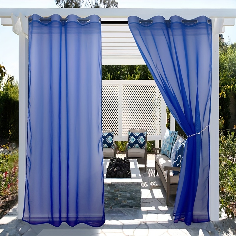 Persianas enrollables opacas para exteriores, sin cordón, color azul real,  impermeables, resistentes al viento, protección UV, oscurecimiento de