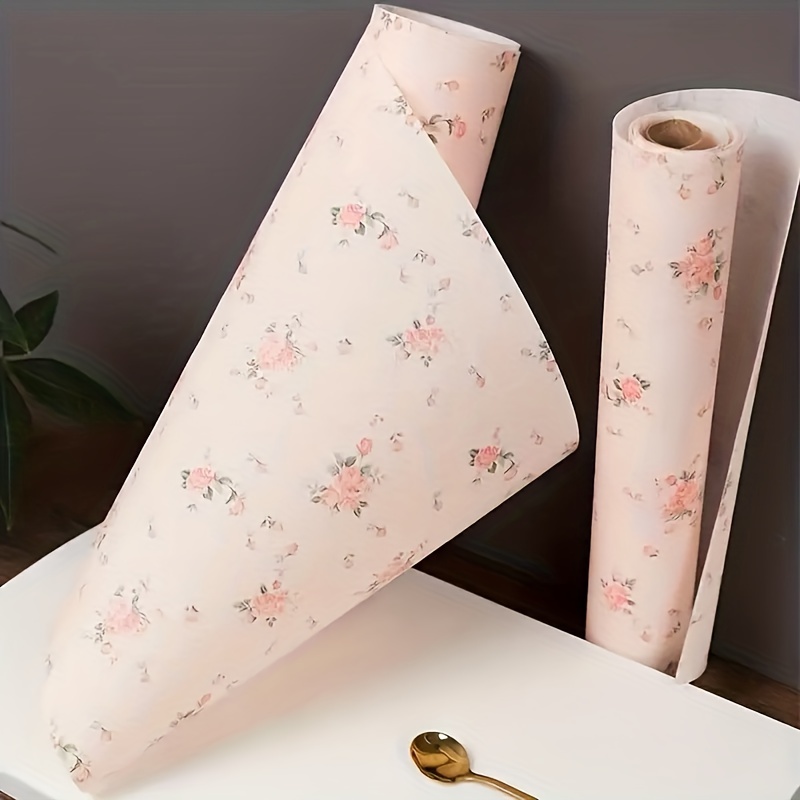 Unique Bargains Non Adhesive Rose Pattern Kitchen Table Cabinet Shelf  Drawer Liner Pink 11.8 x 9.8 inch