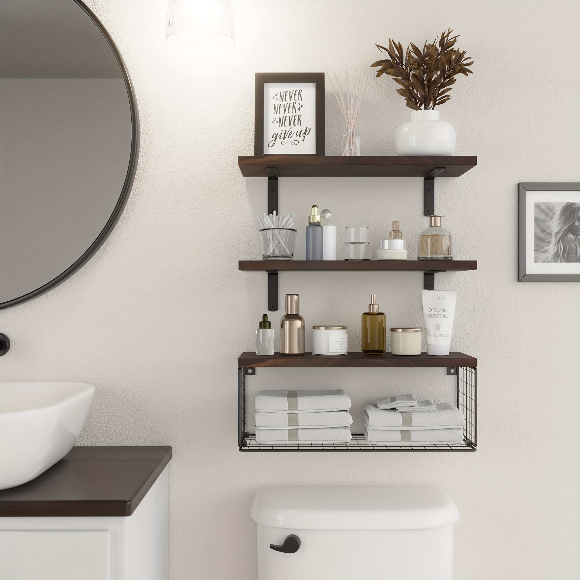 Thicker Bathroom Shelves Without Drilling Rustproof Aluminum - Temu