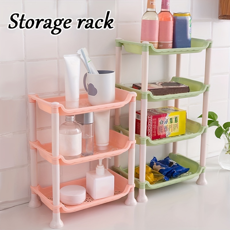 1pc 3-layer Bathroom Organizer Stand Plastic Shower Shelf, For Indoor  Bathroom, Bathtub, Shower Tray, Kitchen Desktop Sundries & Seasoning Storage  Rack, White/pink