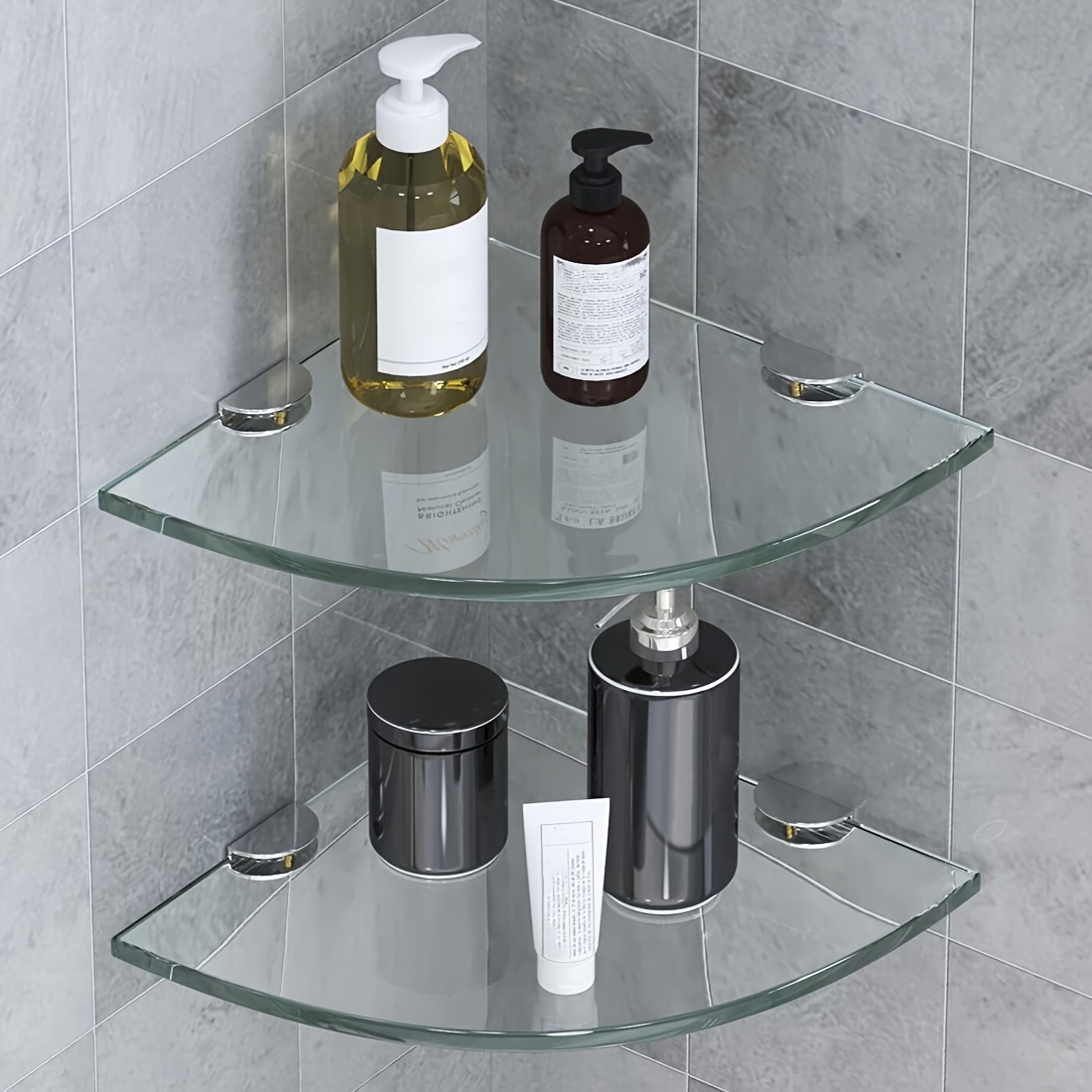 Adjustable Bathroom Shampoo Lotion Tray Holder Organizer Shelves, Punc –  GizModern