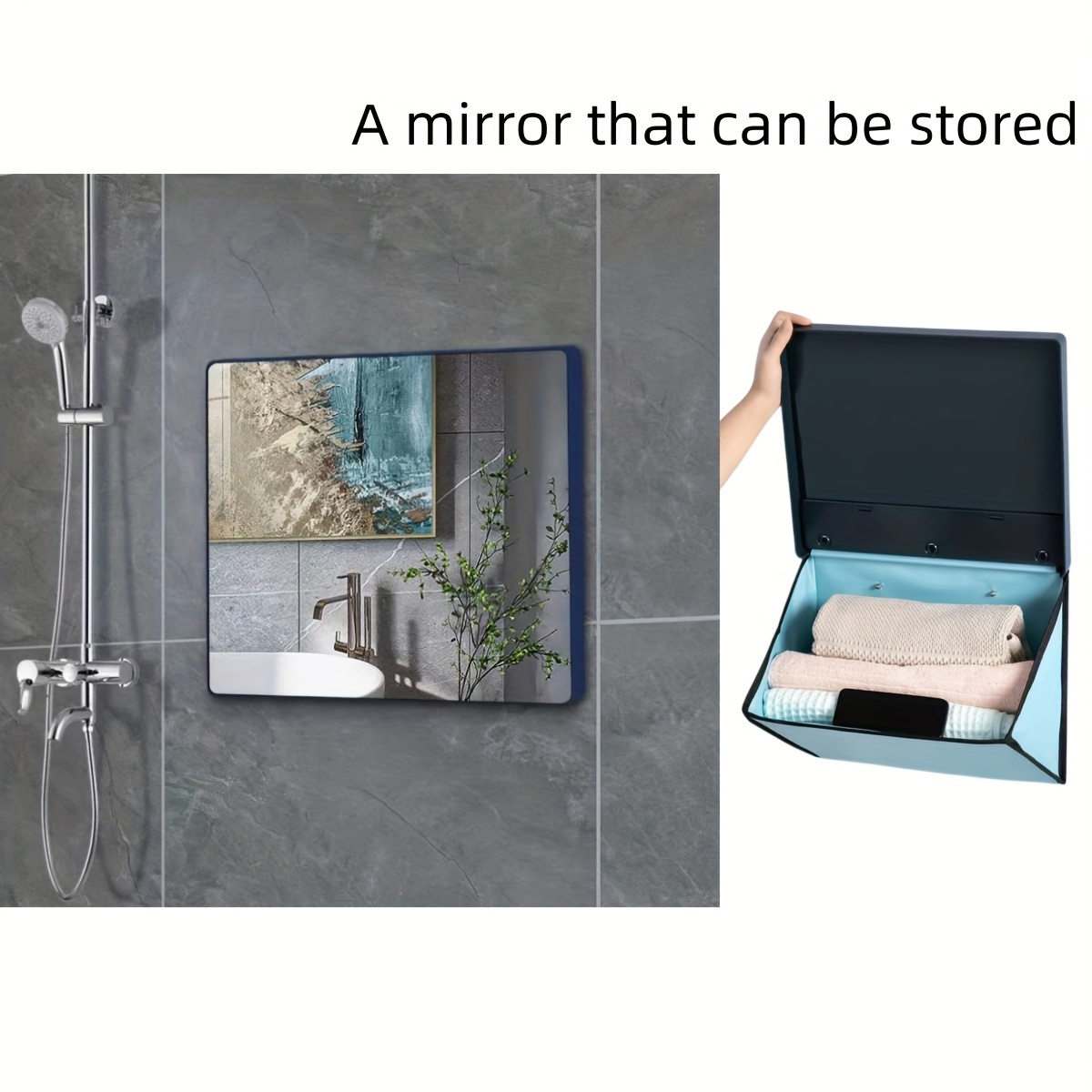 Gabinete de medicina LED para baño, espejo cosmético montado en la pared,  armario de almacenamiento para ahorrar espacio sobre el inodoro, con luces