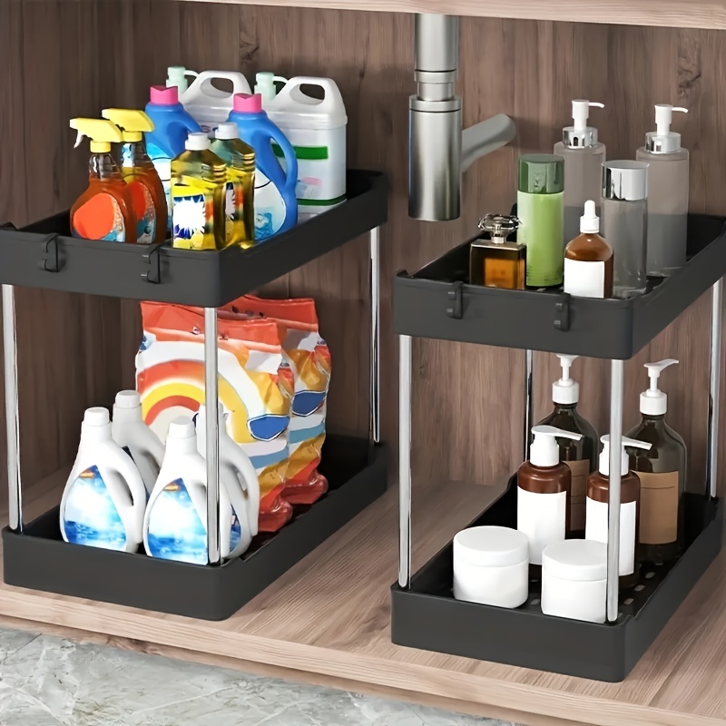 Shower Caddy Bathroom Shelf, No Drilling Traceless Adhesive Bathroom  Storage Organizer, SUS304 Rustproof Food Storage Basket, 2-in-1 Kitchen  Spice Racks-2 Pack
