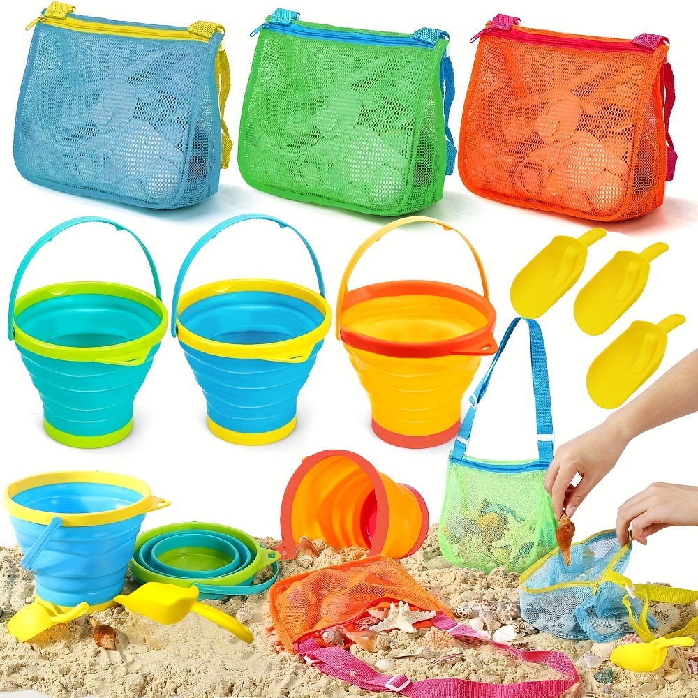 Beach Toys Sand Toys for Kids, Dinosaur Sand Toys with Collapsible Beach  Bucket and Mesh Bag, Dinosaur Sand Molds, Shovel and Rake, Sandbox Toys for  Toddlers, Travel Beach Toys for Kids 3+