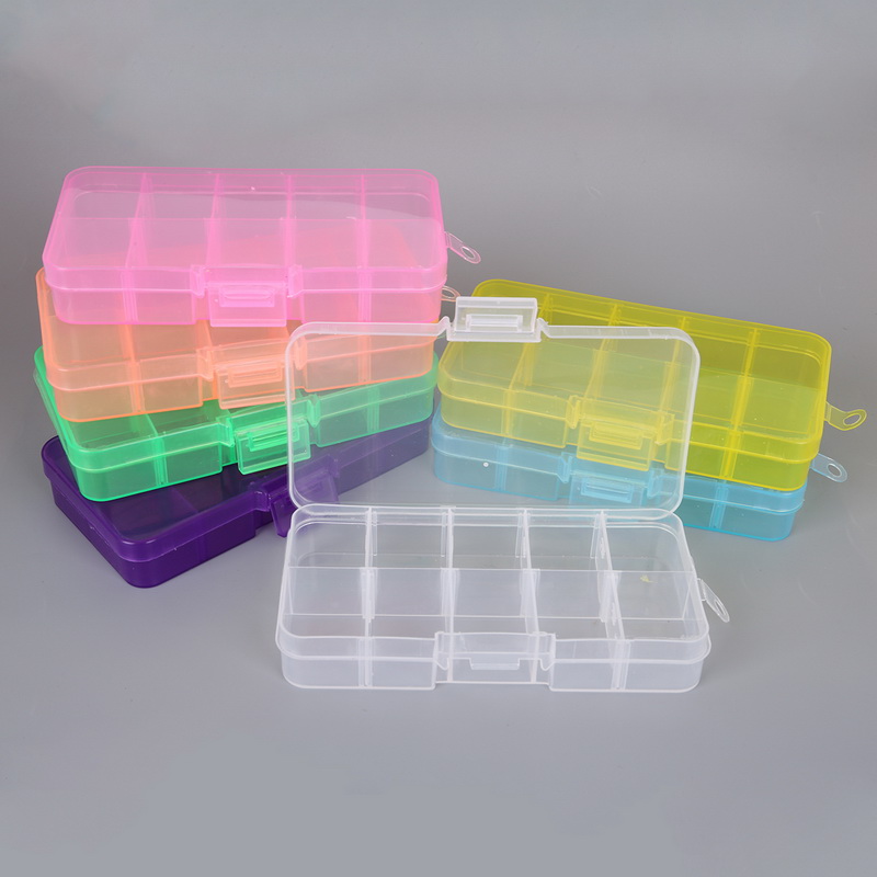 1pc 15 Girds Clear Large Plastic Organizer Box with Dividers Bead