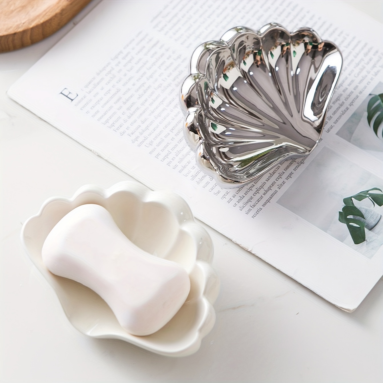 Ceramic Soap Holder Luxury And Simple Modern Leaf Shaped - Temu