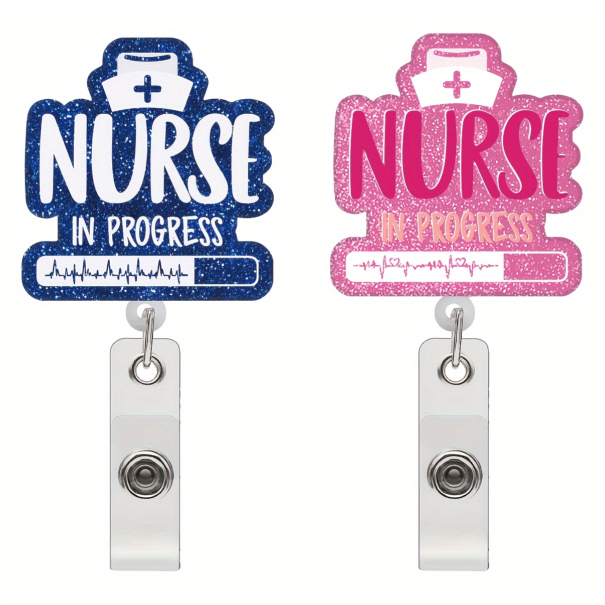 6 Pack Funny Badge Reel Nurse Retractable Badge Reel Funny Quote Badge  Reels Holder Cute Nursing Badge Reel for Medical Work Office Doctor Nurse  Name Tag Card (Portable Style) : : Office